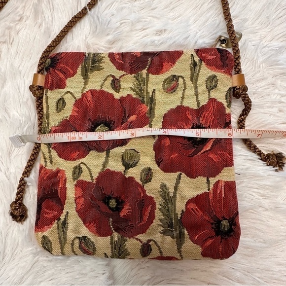 Poppy Flower Tapestry Crossbody Bag - Picture 6 of 9